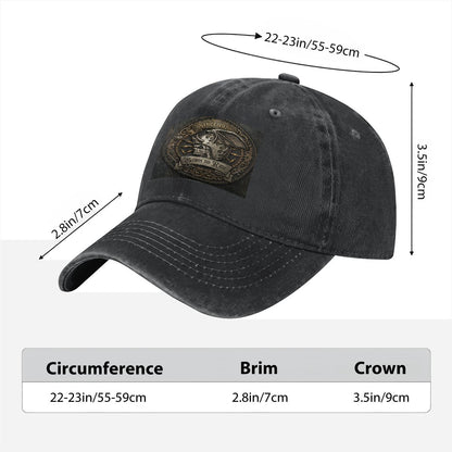Unisex Washed Denim Baseball Cap BORN TO RIDE