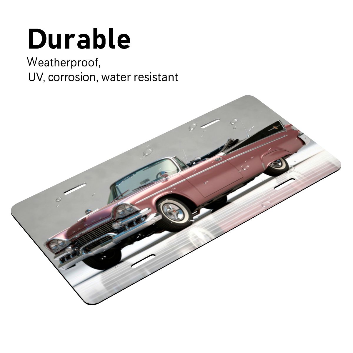 Aluminum License Plate 1959 Dodge Custom Royal Convertible