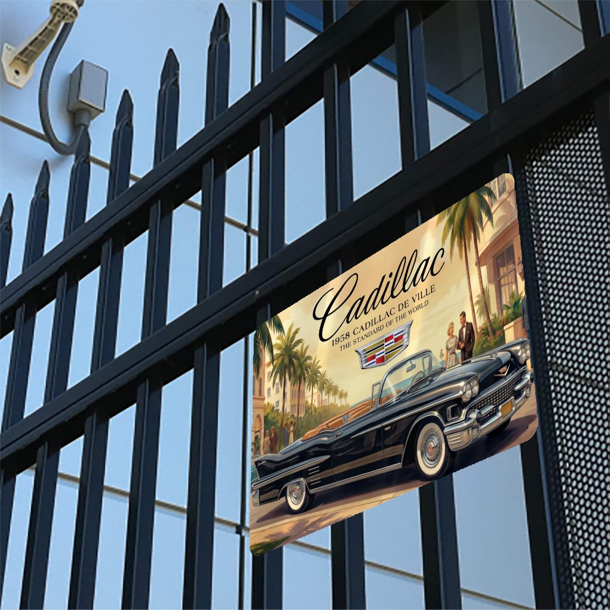 Metal Signs Outdoor 1958 Cadillac De Ville, Black