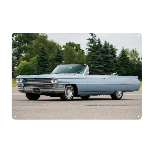 Rectangular Tin Sign Metal Sign Decor 1964 Cadillac Series 62 Convertible
