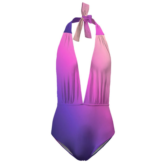 Deep V One Piece Swimsuit Women
