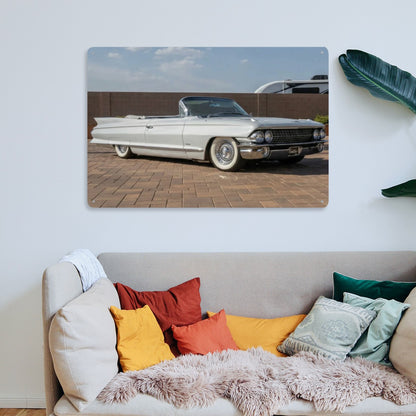 Rectangular Tin Sign Metal Sign Decor 1961 Cadillac Series 62 Convertible