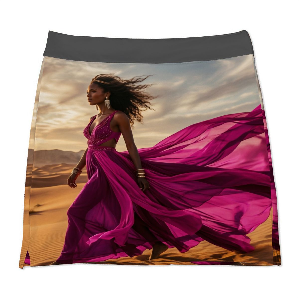 ALine Skort With Pocket Magenta MörkGrå