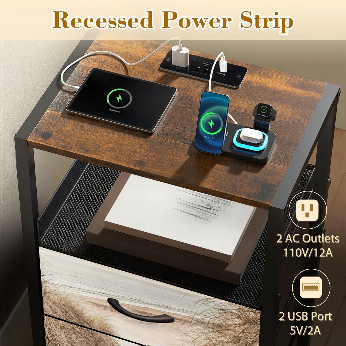 2Drawer Bedside Table 94