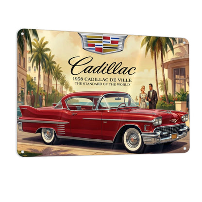 Metal Signs Outdoor 1958 Cadillac De Ville