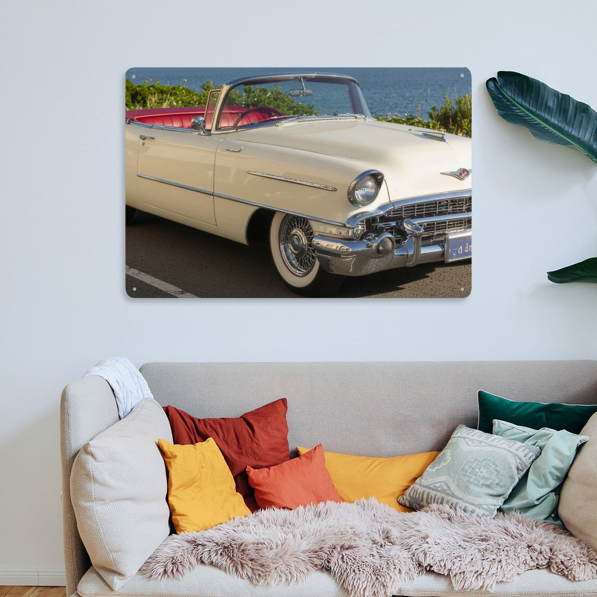 Rectangular Tin Sign Metal Sign Decor 1956 Cadillac Eldorado Biarritz  Cabriolet