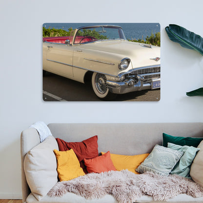 Rectangular Tin Sign Metal Sign Decor 1956 Cadillac Eldorado Biarritz  Cabriolet
