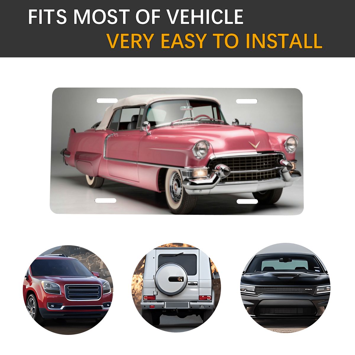 Aluminum License Plate 1955 – Cadillac Series 62 Convertible