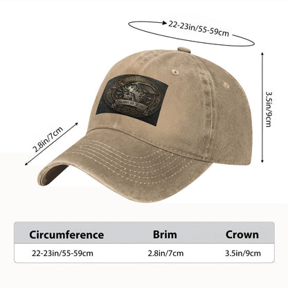 Unisex Washed Denim Baseball Cap BORN TO RIDE