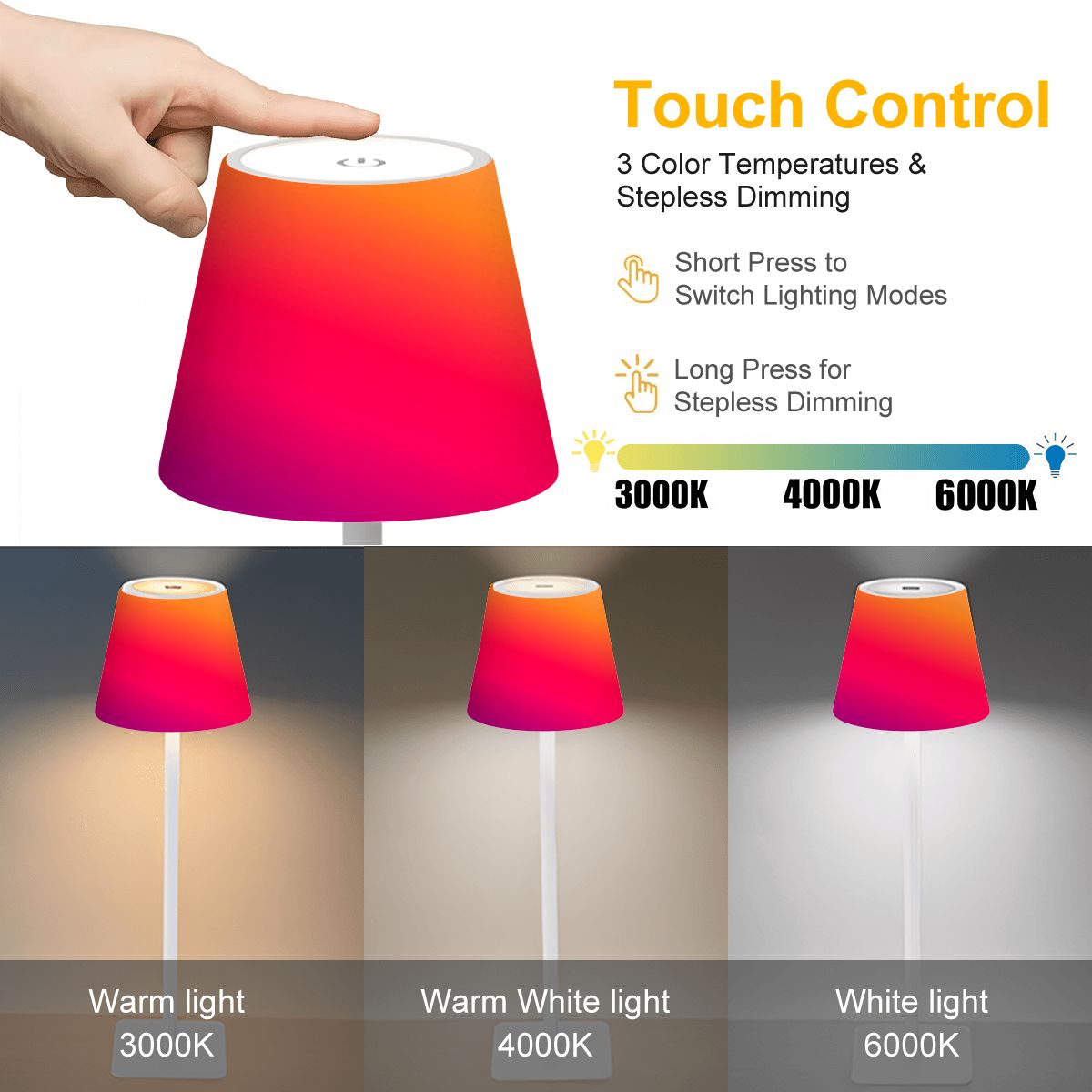 LED Cordless Table Lamp Technicolor