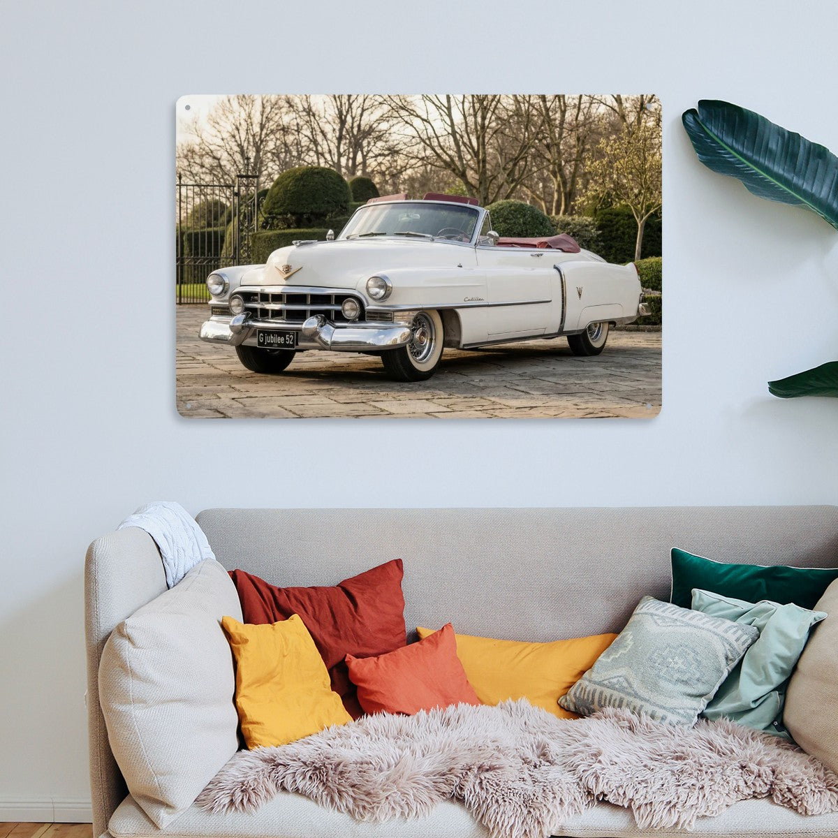 Rectangular Tin Sign Metal Sign Decor 1952 Cadillac Series 62 Convertible