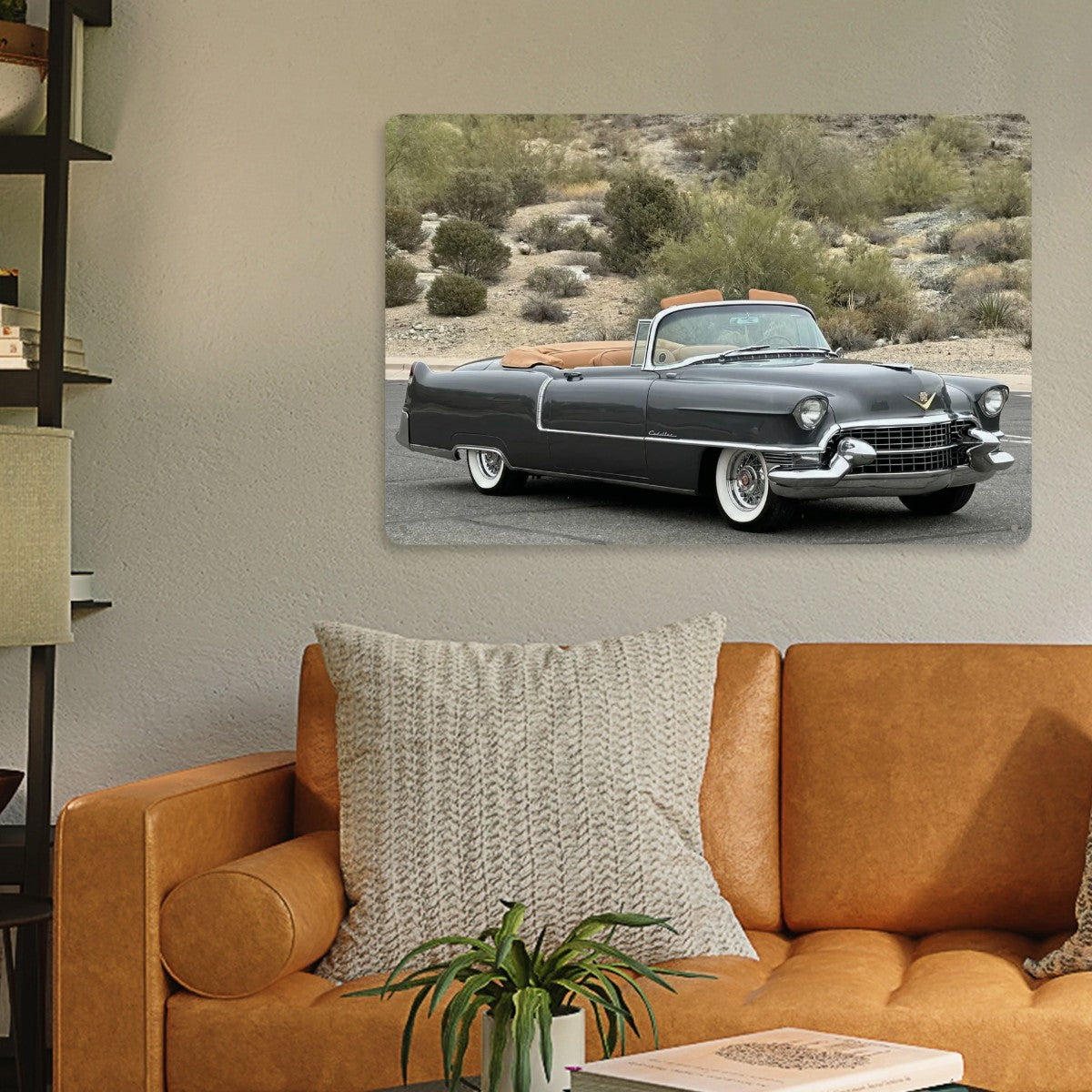 Rectangular Tin Sign Metal Sign Decor 1955 Cadillac Series 62 Convertible