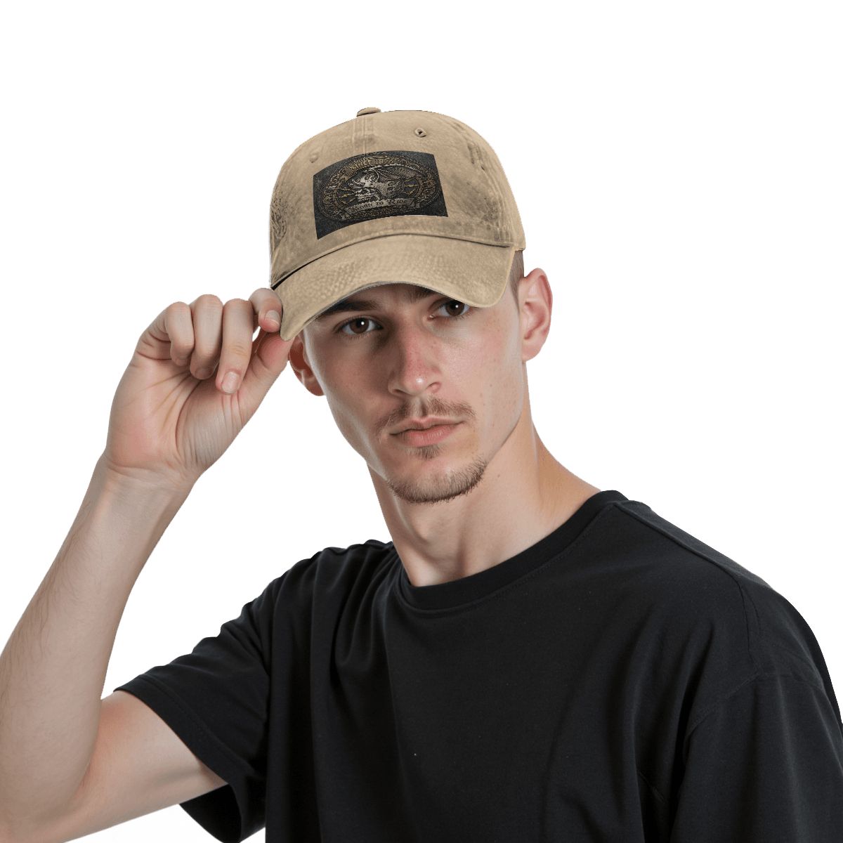 Unisex Washed Denim Baseball Cap BORN TO RIDE