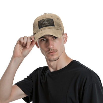 Unisex Washed Denim Baseball Cap BORN TO RIDE