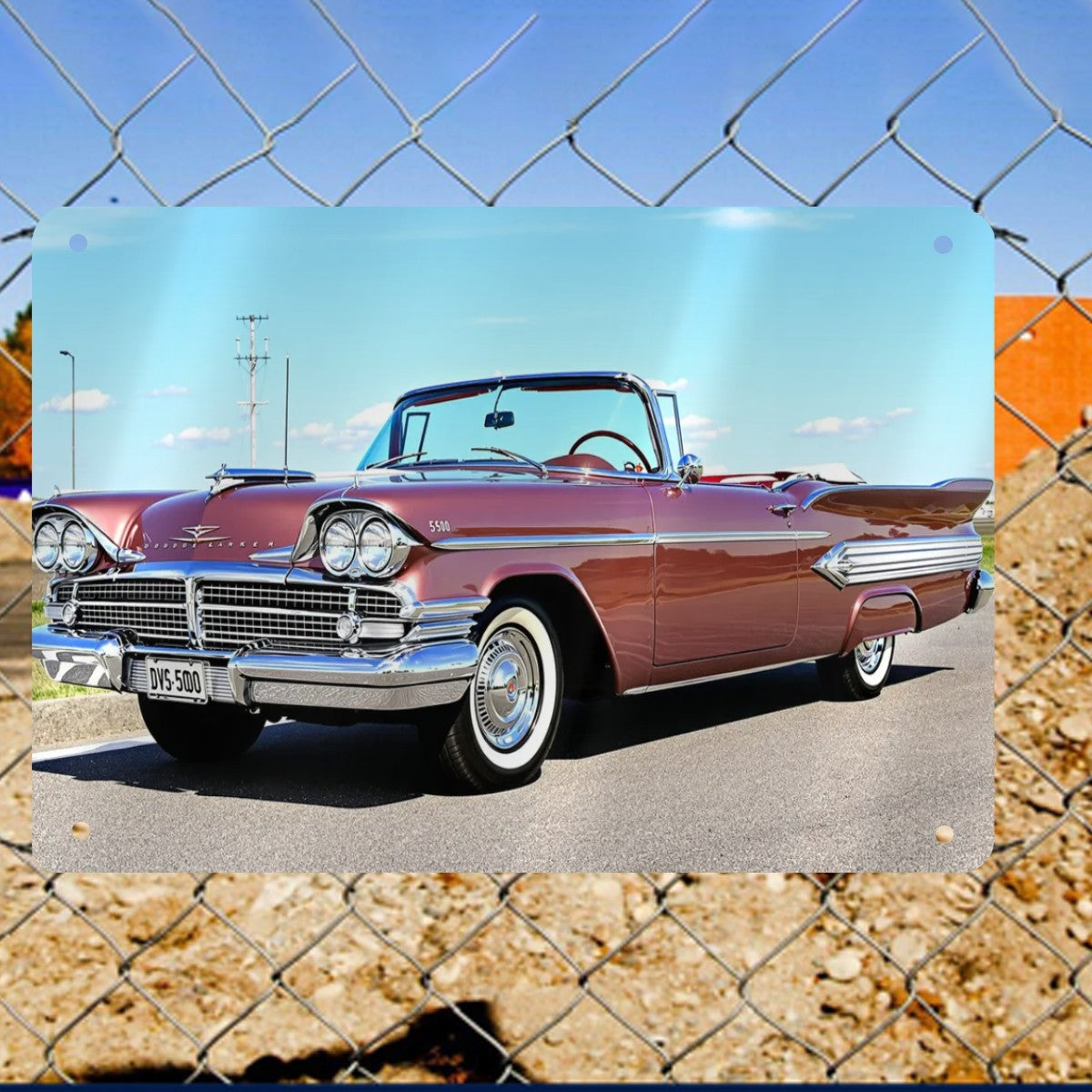 Metal Signs Outdoor 1958 Dodge Custom Royal Lancer Super D500 Convertible