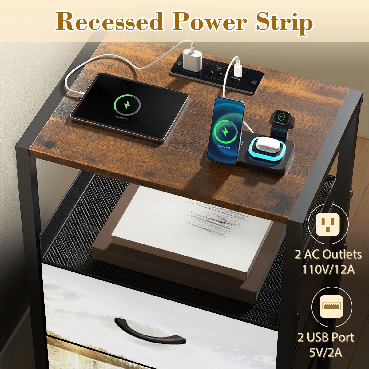 2Drawer Bedside Table 93