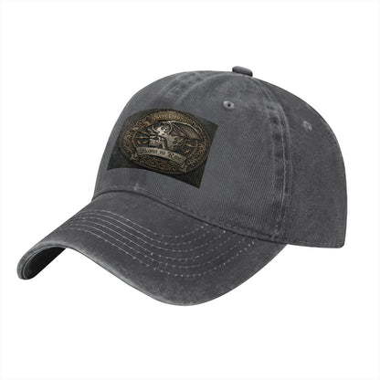 Unisex Washed Denim Baseball Cap BORN TO RIDE
