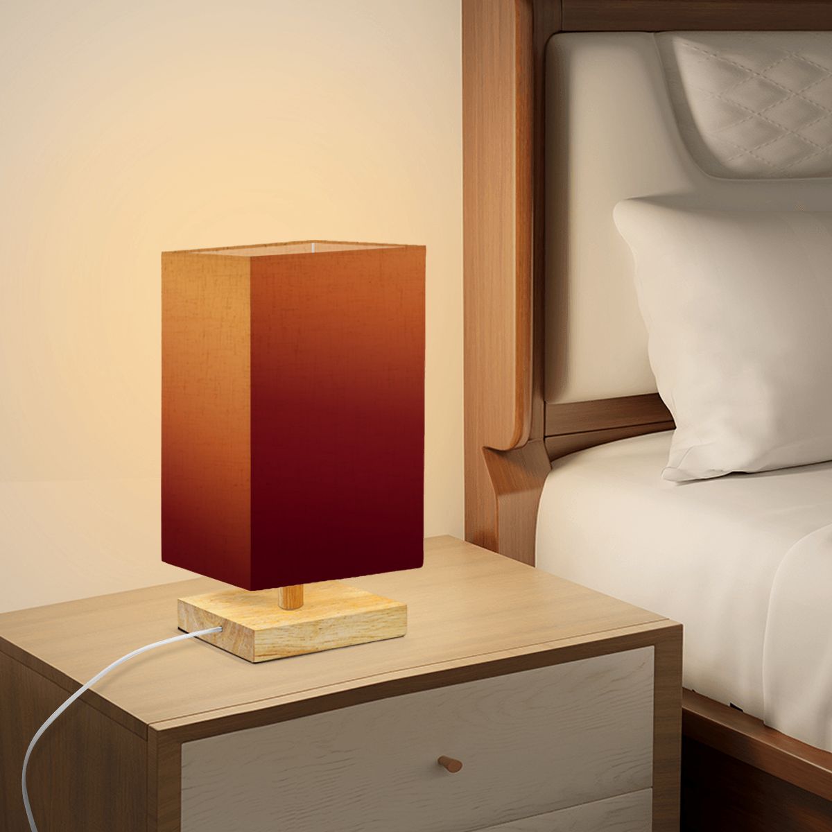 Square Table Lamp Brownie