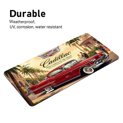 Aluminum License Plate 1958 Cadillac De Ville