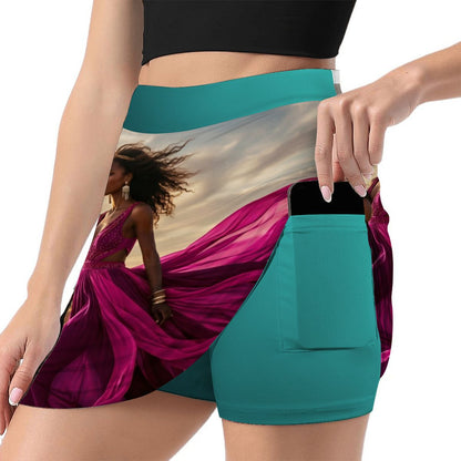 ALine Skort With Pocket Magenta Coola Toner