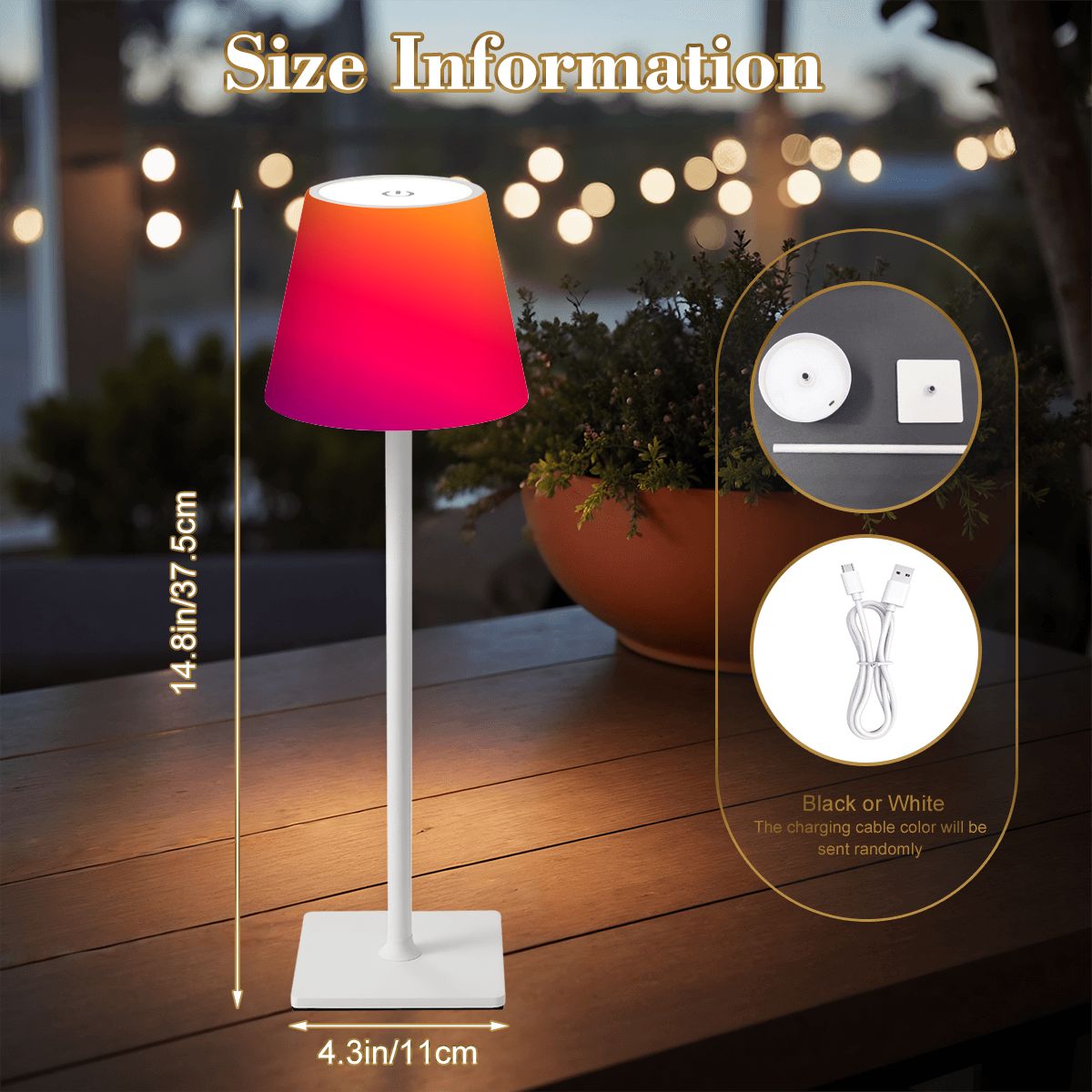 LED Cordless Table Lamp Technicolor