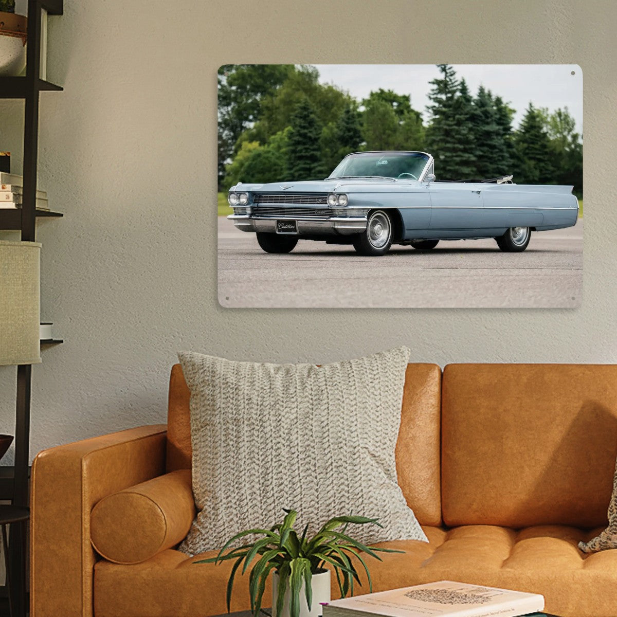 Rectangular Tin Sign Metal Sign Decor 1964 Cadillac Series 62 Convertible