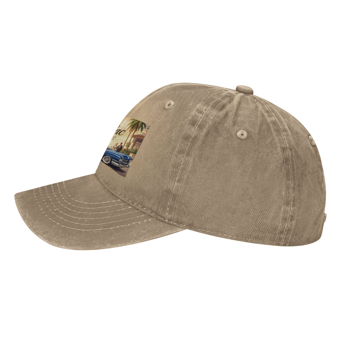 Unisex Washed Denim Baseball Cap Firefly1959 Cadillac De Ville, Blue