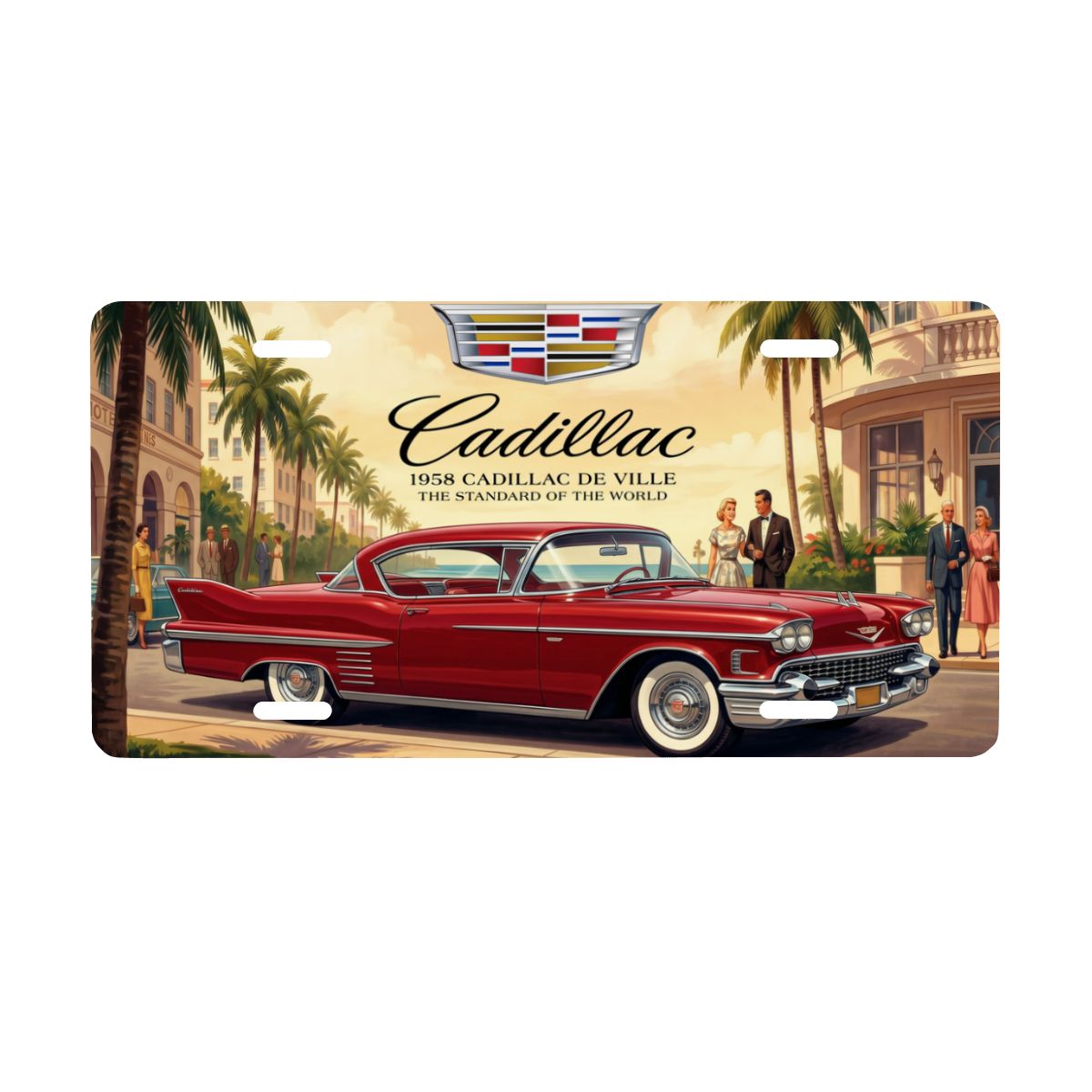 Aluminum License Plate 1958 Cadillac De Ville
