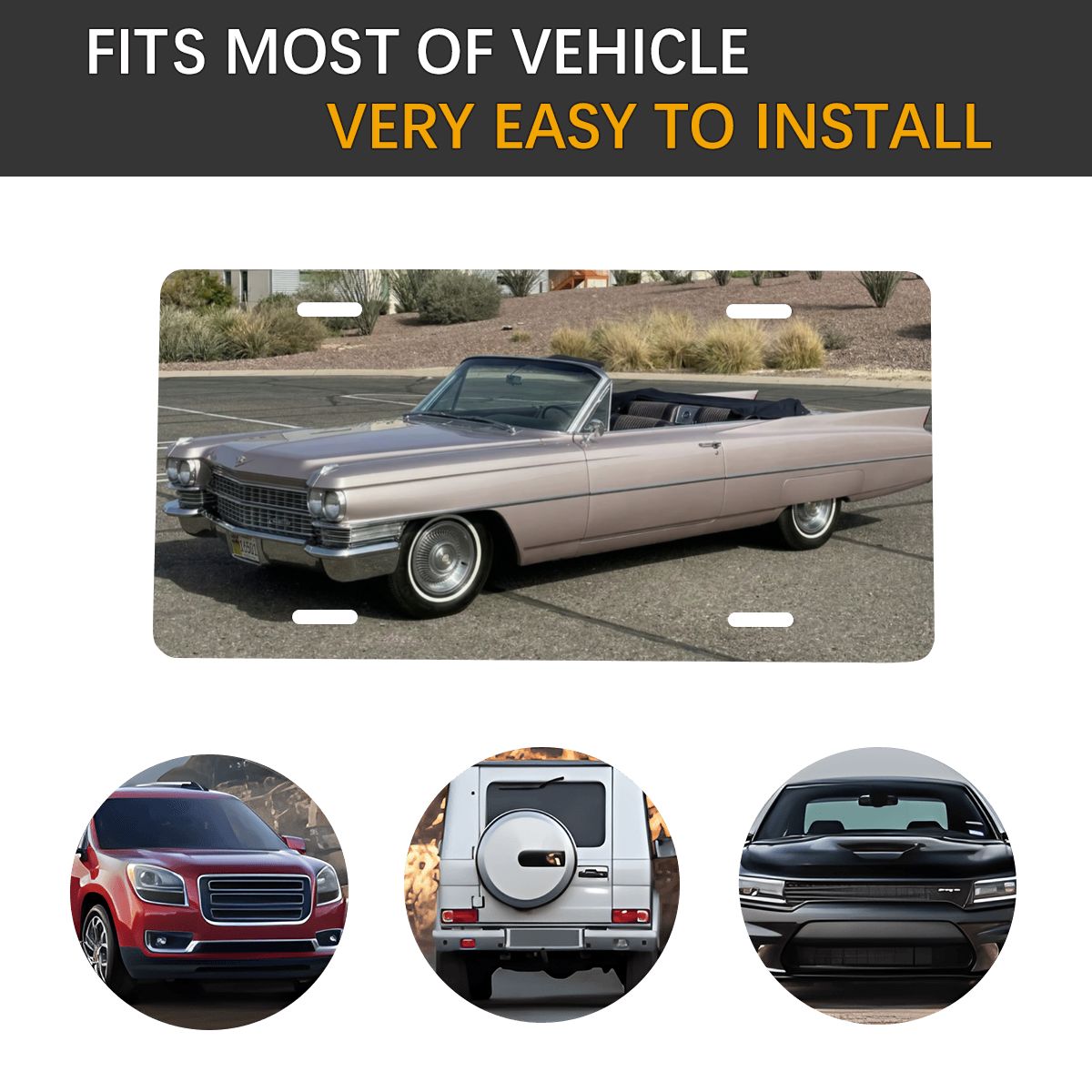 Aluminum License Plate 1963 Cadillac Series 62 Convertible