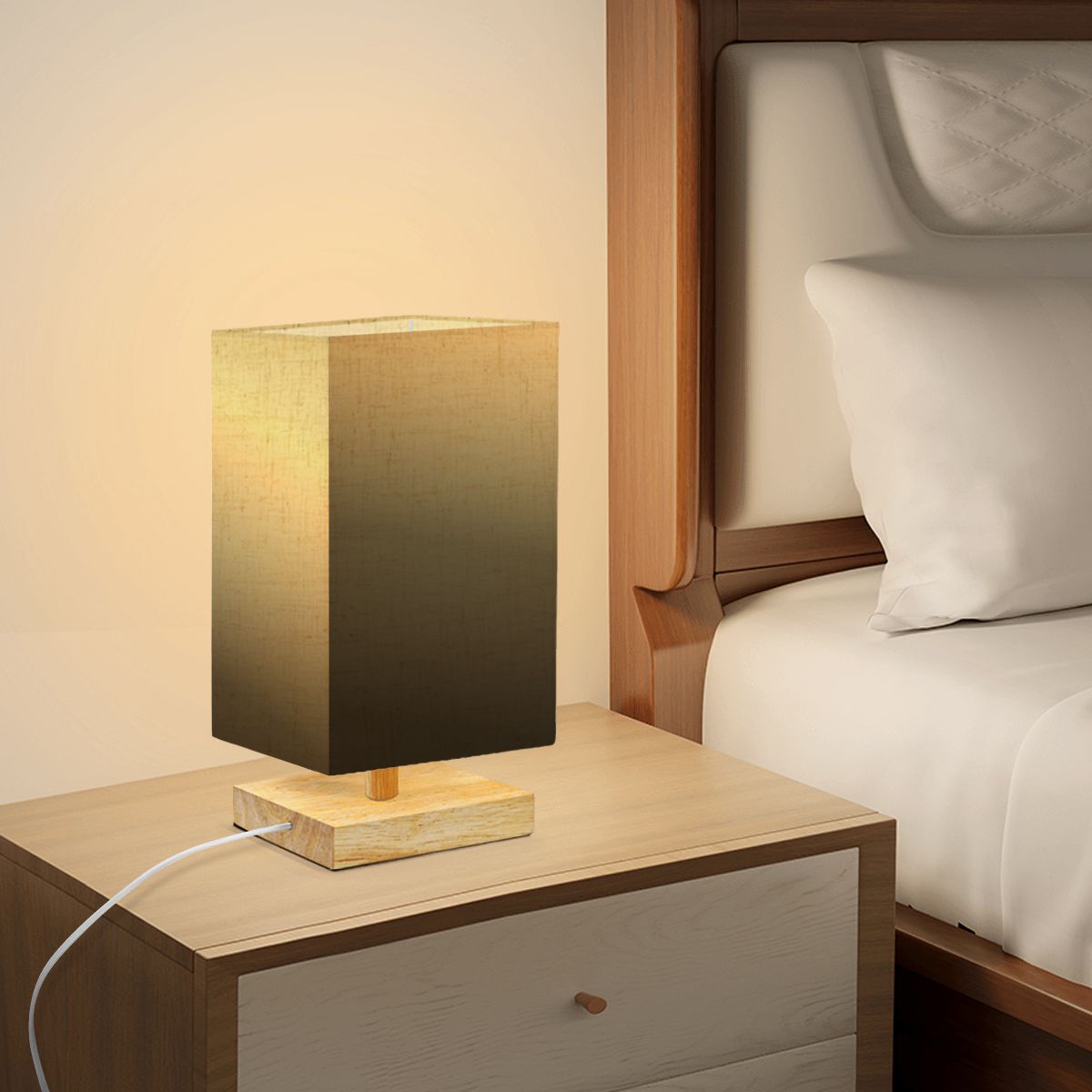 Square Table Lamp Sepia