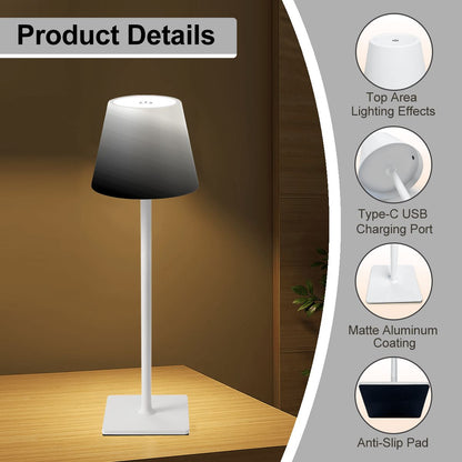 LED Cordless Table Lamp Blackwhite