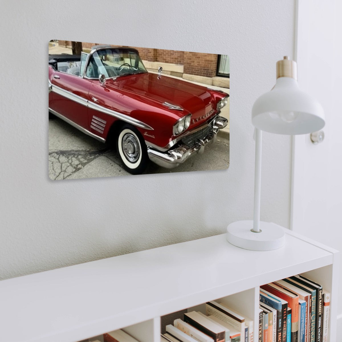 Rectangular Tin Sign Metal Sign Decor 1958 Pontiac Bonneville Convertible