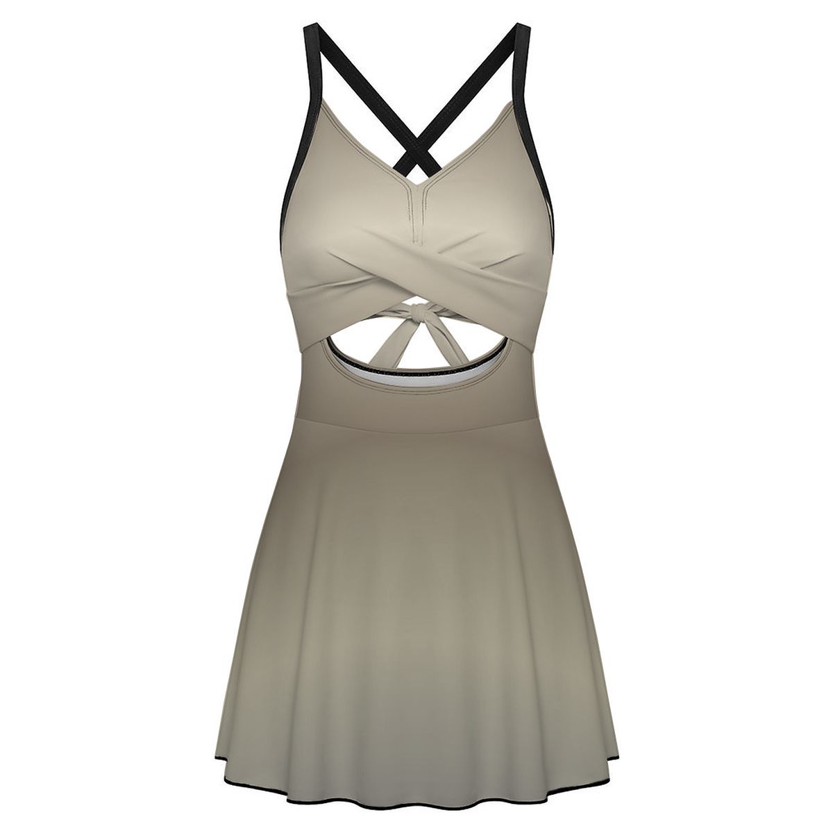 Cutout Swim Dress Tummy Control Swimsuit