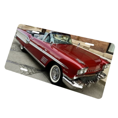 Aluminum License Plate 1958 Pontiac Bonneville Convertible