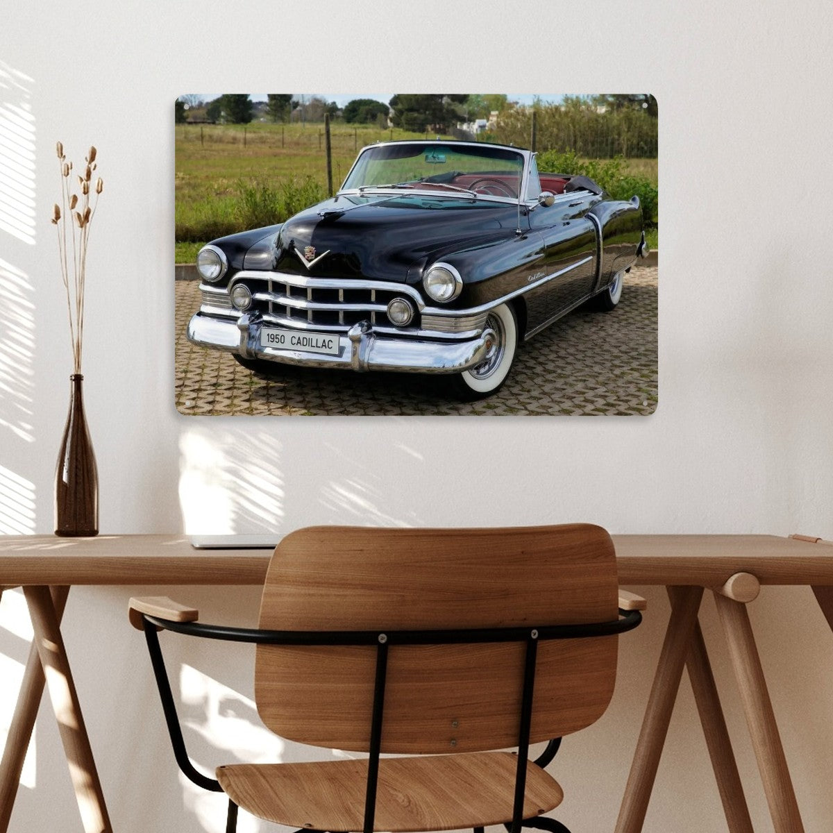 Rectangular Tin Sign Metal Sign Decor 1950 Cadillac Series 62 Convertible