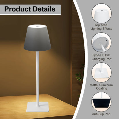 LED Cordless Table Lamp Grayscale