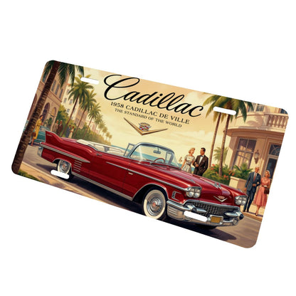 Aluminum License Plate 1958 Cadillac De Ville