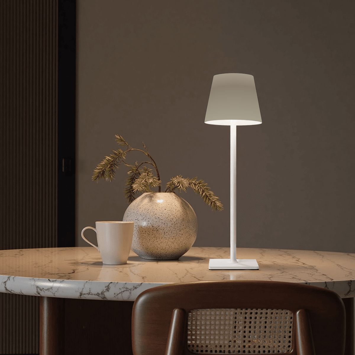 LED Cordless Table Lamp Silvergray