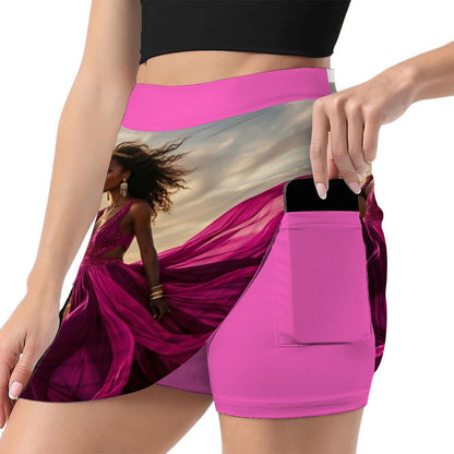 ALine Skort With Pocket Magenta/Rosa