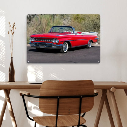 Rectangular Tin Sign Metal Sign Decor 1959 Oldsmobile 98 Convertible