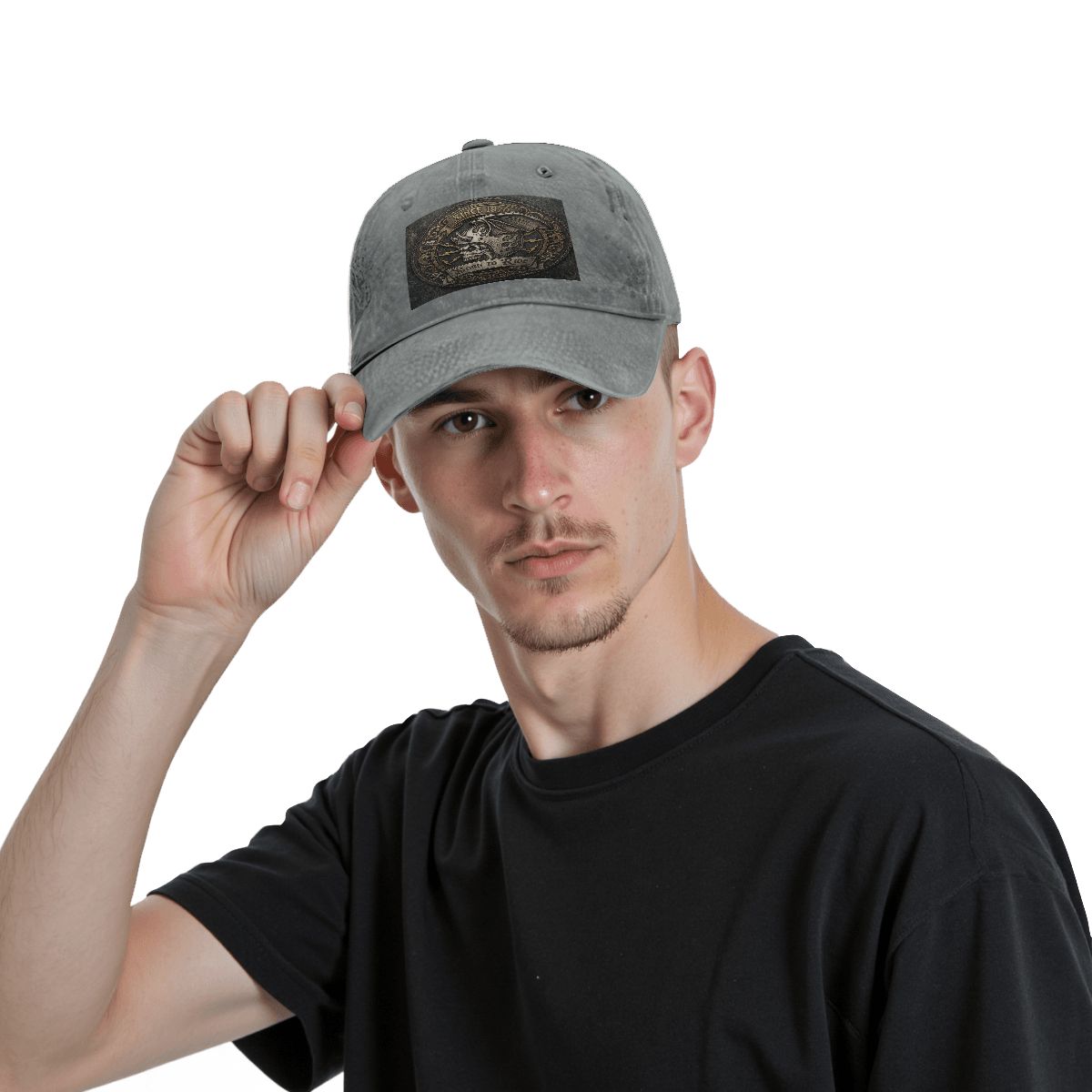 Unisex Washed Denim Baseball Cap BORN TO RIDE