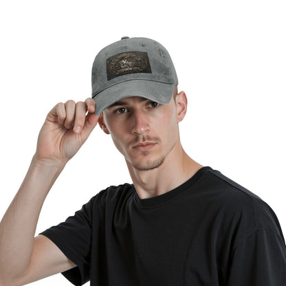 Unisex Washed Denim Baseball Cap BORN TO RIDE