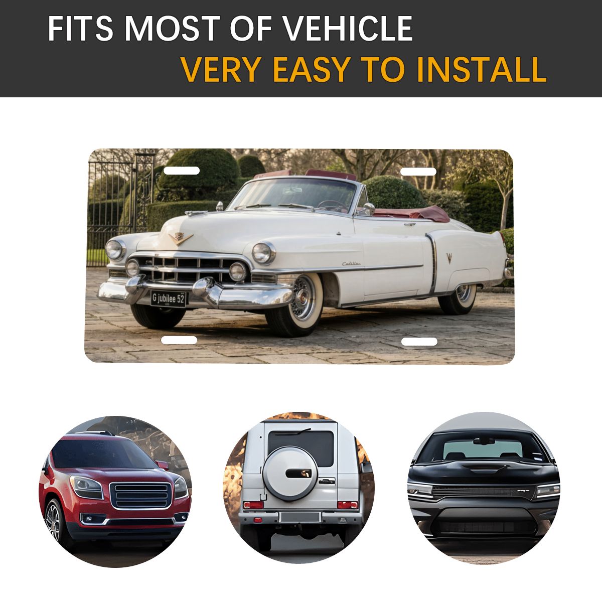 Aluminum License Plate 1952 Cadillac Series 62 Convertible