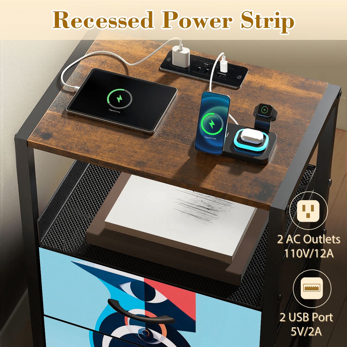 2Drawer Bedside Table 72
