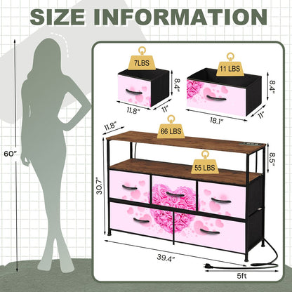 5Drawer TV Stand Dresser