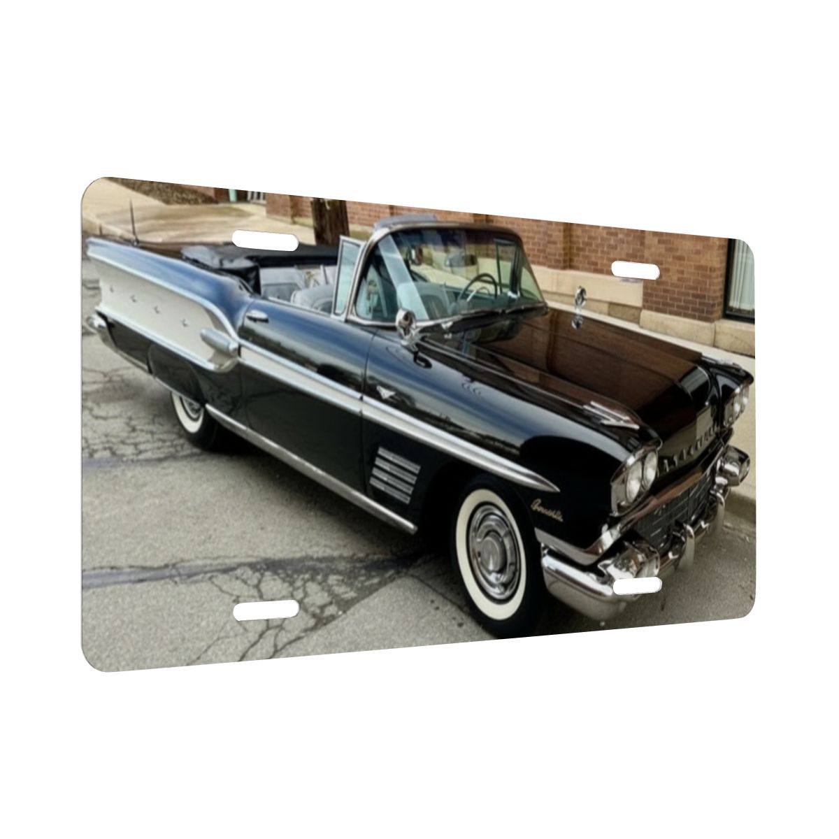 Aluminum License Plate 1958 Pontiac Bonneville Convertible