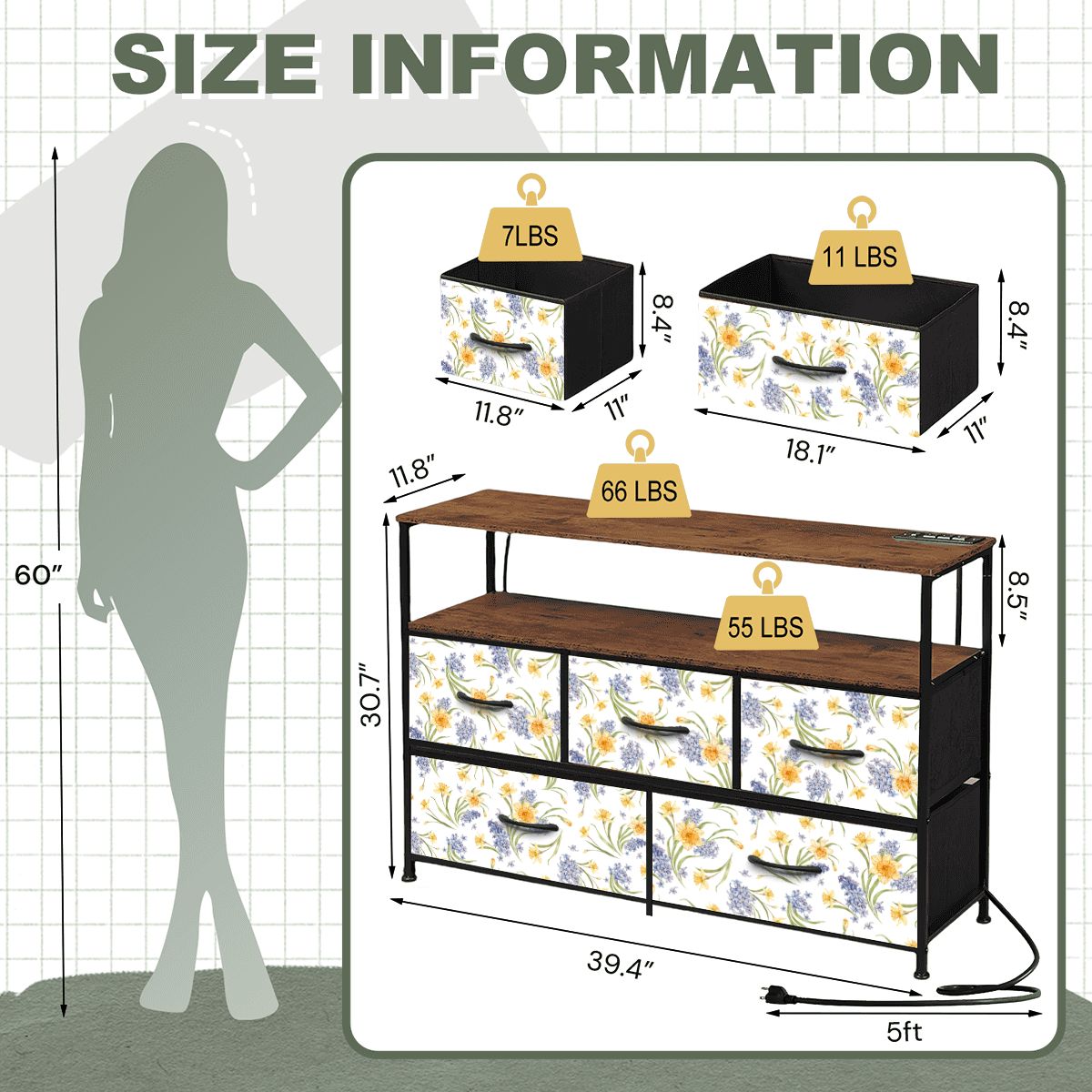 5Drawer TV Stand Dresser