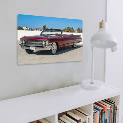 Rectangular Tin Sign Metal Sign Decor 1962 Cadillac Series 62 Convertible