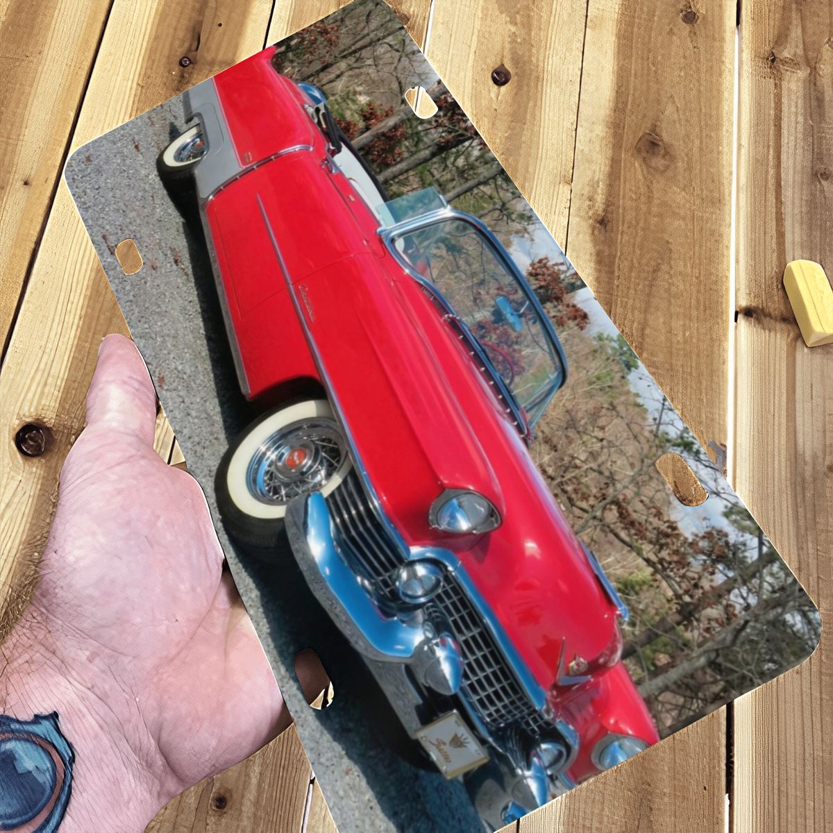 Aluminum License Plate 1954 Cadillac Series 62 Convertible