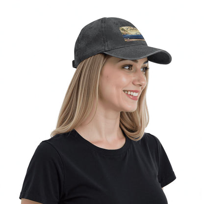 Unisex Washed Denim Baseball Cap Firefly1959 Cadillac De Ville, Blue